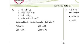 8Sınıf Matematik Meb Kazanım Testleri11 [upl. by Hguh]