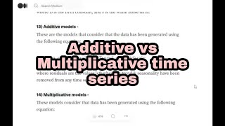 Additive and Multiplicative Time Series explained [upl. by Asp]