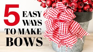 How to Make a Bow with Wired Ribbon  5 EASY ways [upl. by Hey]