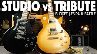 Gibson Les Paul Tribute vs Gibson Les Paul Studio  Side by Side Comparison [upl. by Gizela]