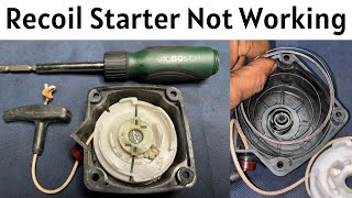 Brush Cutter Recoil Starter Not Working  How To Repair Recoil Starter Spring [upl. by Careaga620]