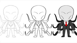 Desenhando Slender Man  LINHA DE ARTE [upl. by Wyatan]