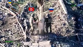 Horrible Ukrainian FPV drones brutally blow up fleeing North Korean soldiers one by one in Kursk [upl. by Draper]