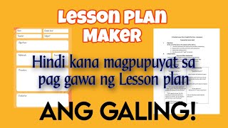 Easy way to make a lesson plan in 1 minute  Lesson Planner PH [upl. by Agace]