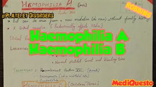 Haemophilia A Haemophilia B  Coagulation Factor Inhibitors PlateletDisordersHematologyPathology [upl. by Yasmin534]