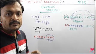 5 Class 6th Maths Chapter 8th Decimals Comparing Decimals  Maths Class 6th CBSE NCERT [upl. by Schaeffer995]