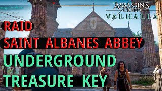 Saint Albanes Abbey RAID Underground Treasure KEY  Assassins Creed Valhalla [upl. by Pierette]