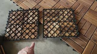 Comparison on Outdoor Decking Tiles  Interlocking Wood Deck Tiles  Acacia Wood Tiles [upl. by Azer]