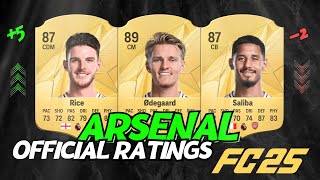 ✅ Arsenal Official Player FC 25 Ratings 🔥 EA FC 25 😱 ft Ødegaard Rice Saliba [upl. by Amadus]