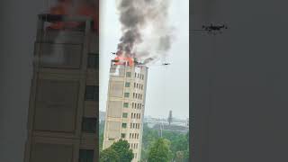 high rise building should include this drone setup as part of their fire fighting [upl. by Dweck]