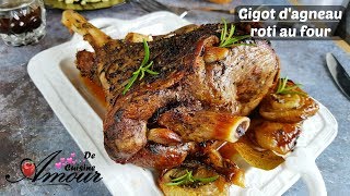 recette de gigot dagneau rôti au four accompagné dune écrasée de pomme de terre à lhuile dolive [upl. by Ayimat181]