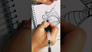 Easy Floral ZenDoodle Drawing zentangle art drawing mindfulness shorts shortvideo howtodraw [upl. by Arreic]