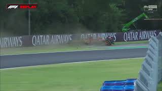 Charles Leclerc crash Hungarian GP 2024 FP2 [upl. by Ekihc991]