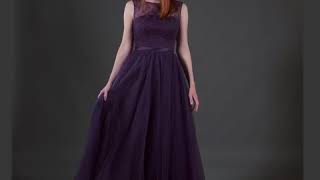 Abendkleid dunkelviolett mit Feintüll und Spitze [upl. by Suivatna596]