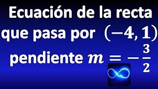 Ecuación de la recta que pasa por un punto dada su pendiente [upl. by Onoitna934]