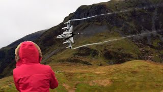 RAF Tornado 4Ship Low Level Mach Loop Flyby [upl. by Anaoy762]