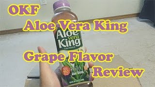 OKF Aloe Vera King Grape Flavor Asian Juice Drink Review [upl. by Somar112]