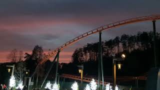 Big Bear roller coaster Dollywood Beautiful Sunset [upl. by Nnylahs]