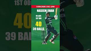 Naseem Shah batting today vs Australia Pakistan 1st ODI Highlights  cric link shorts cricket [upl. by Einittirb]