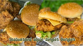 Chicken Zinger burger Recipe Step by Step Zinger Burger Recipe Secret Burger Sauce [upl. by Olnay899]