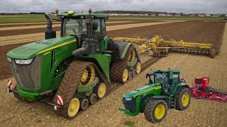 Un JOHN DEERE 9RX pour les semis de blé 2023  8R370  Vaderstad Rapid  Swifter Bednard [upl. by Anitnamaid381]