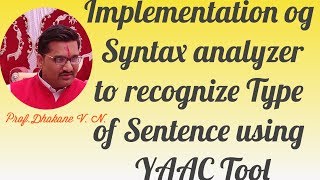 Implementation of Syntax Analyser to Identify type of SentenceSimple or Compound using YACC Tool [upl. by Bamberger64]