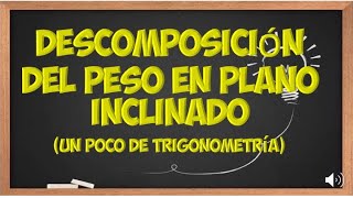 Descomposición de fuerzas en plano inclinado usando trigonometría [upl. by Attlee]