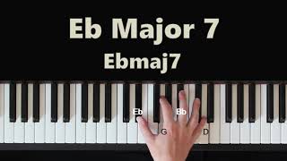 How To Play Eb Major 7 Ebmaj7 Chord On Piano [upl. by Duvall]