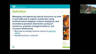 NRCS Organic Transition Initiative Webinar with Kaitlin Farbotnik NJ NRCS [upl. by Alejo]