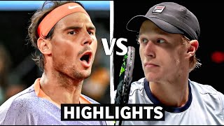 Rafael Nadal vs Borg Highlights Exh Entertaining Match  Bastad Tennis HD [upl. by Nazario953]