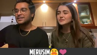 Merub singing with her fiance asim azhar ❤️ Merub ali updates [upl. by Rimaa741]