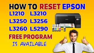 HOW TO RESET EPSON L3210 L3260 L5290 L3251 L3250 L1210Epson L3210 red light blinking solution [upl. by Triplett]