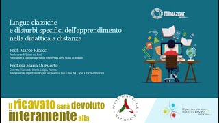 Lingue Classiche e Disturbi Specifici dellApprendimento nella Didattica a Distanza Webinar [upl. by Sirk5]