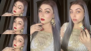 Nikah Makeup Tutorial  Traditional Makeup With Red Lipstick amp Gold Glitter Eyeshadow💄✨🥀 [upl. by Hazem342]