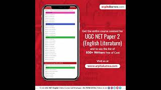 Cover all the 13 Chapters of UGC NET in our structured course English Lit only at arpitakarwacom [upl. by Kinnard]