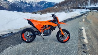 KTM 690 SMC  R 2023 VS HUSQVARNA 701 SUPERMOTO ONVBOARD RAW SOUND [upl. by Ettennal]