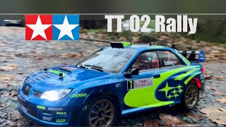 Subaru Impreza WRC Monte Carlo 2007 Tamiya RC TT02 Rally spec chassis [upl. by Erdda]