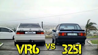 Bmw E30 325i vs Jetta mk3 Vr6 [upl. by Nauqan]