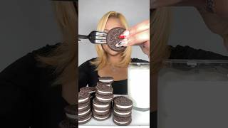 Oreos and milk ❤️ oreos cookies mukbang asmr food shorts [upl. by Ansaev]