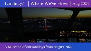 XPlane 12  Landing Compilations  August 2024 xplane12 [upl. by Aciretnahs]