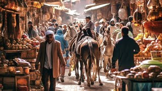 Fez Morocco where the oldest tannery in the world exists  4K 60FPS HDR Walking Tour [upl. by Audette]