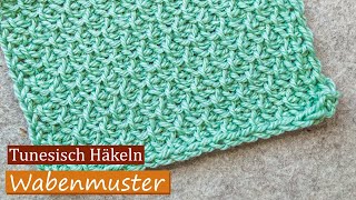 Wabenmuster  Tunesisch Häkeln  Haekelgaudi [upl. by Kaleb]