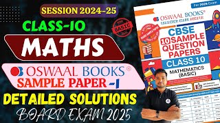 Oswaal Class 10 Maths Basic Sample Paper 1 Solutions CBSE Sample Paper 2025 Maths Basic OSWAAL [upl. by Llednik666]