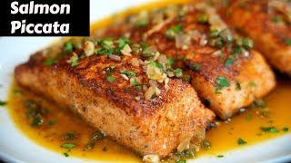 Here’s a New Way To Cook Salmon  Quick amp Easy Salmon Piccata [upl. by Enillebyam484]