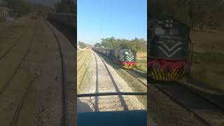 Live view from cab of fastest train cross of two trains in mountains on single line ytshorts yt [upl. by Enelehcim]