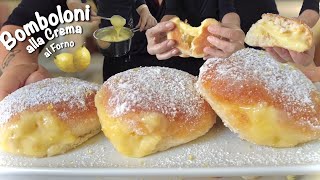 Bomboloni alla Crema al Limone 🍋 al Forno 🍋 Sofficissimi SENZA BURRO [upl. by Filmore]