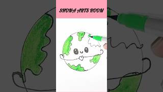 How to draw Earth Easy drawing doodleart doodledrawing [upl. by Maurey]