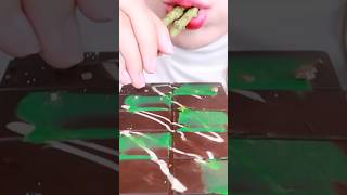 Attraction of matcha flavored macarons and matcha covered chocolate asmreating mukbang [upl. by Anewor]