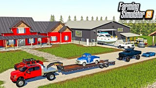 REDNECK MILLIONAIRE HOUSE BUILD YACHT LIFTED TRUCKS amp CUSTOM SHOP  FARMING SIMULATOR 2019 [upl. by Aehsal]