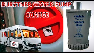 Motorhome 12 Volt Reich Fresh Onboard Water Pump Change Replacement [upl. by Oribel]